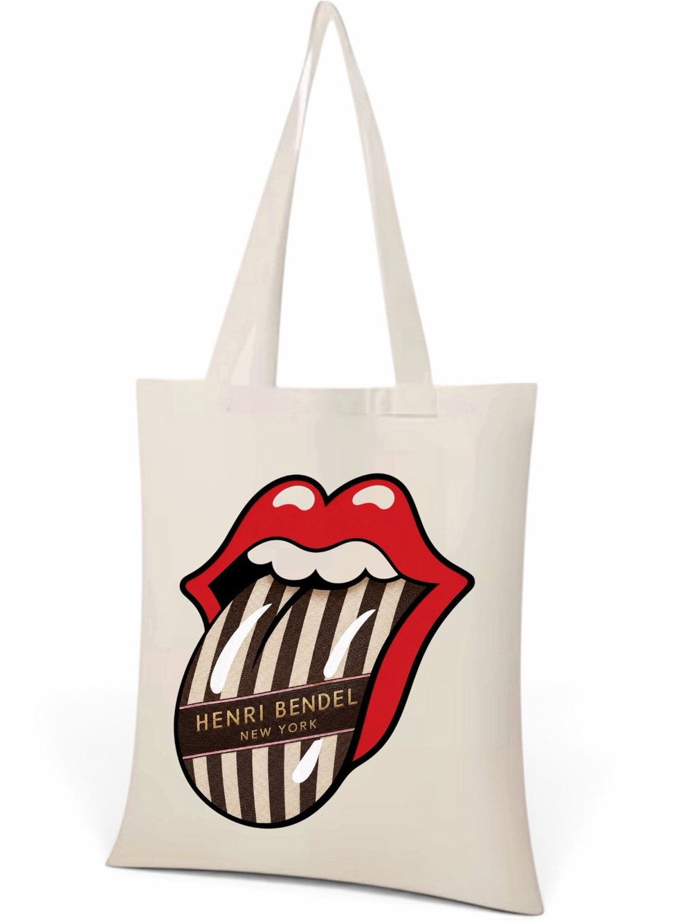 FASHION Tote Bag with Red Lips Graphic
